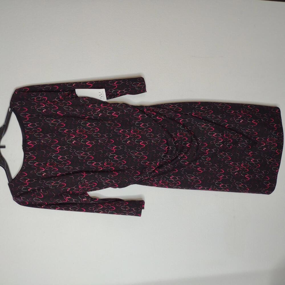 NWT David Meister Women's Black/Pink Print Dress Size 12